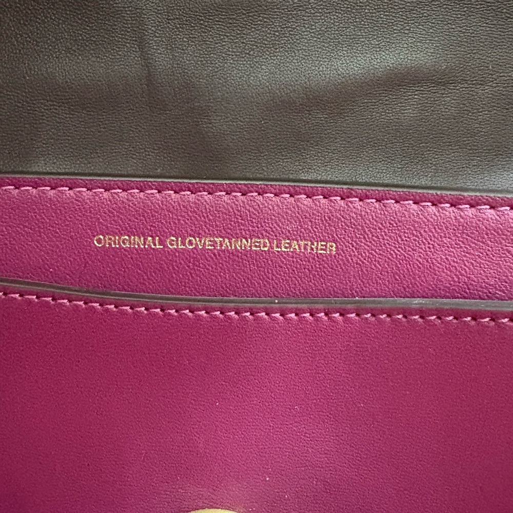 Coach Fuchsia Hibiscus Leather Crossbody 89127 with Gold-Tone Hardware Pink - Picture 6 of 15
